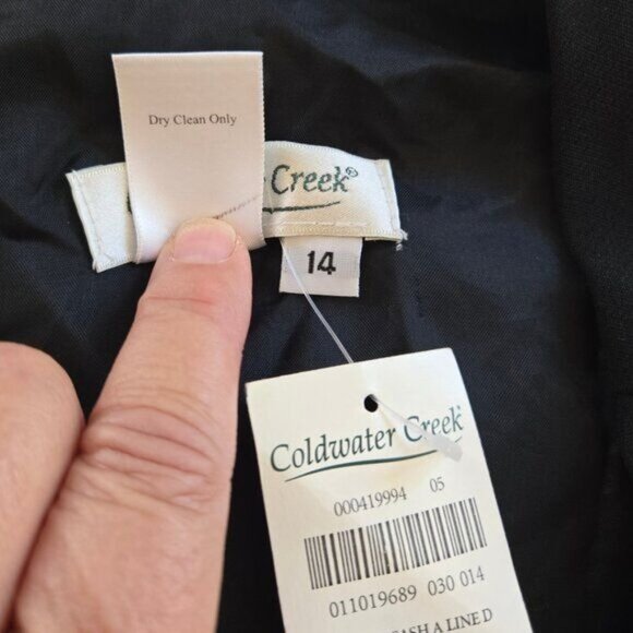 NWT Coldwater Creek Black Sleeveless A-Line Dress Size 14 Womens Classic Fit - Picture 6 of 6